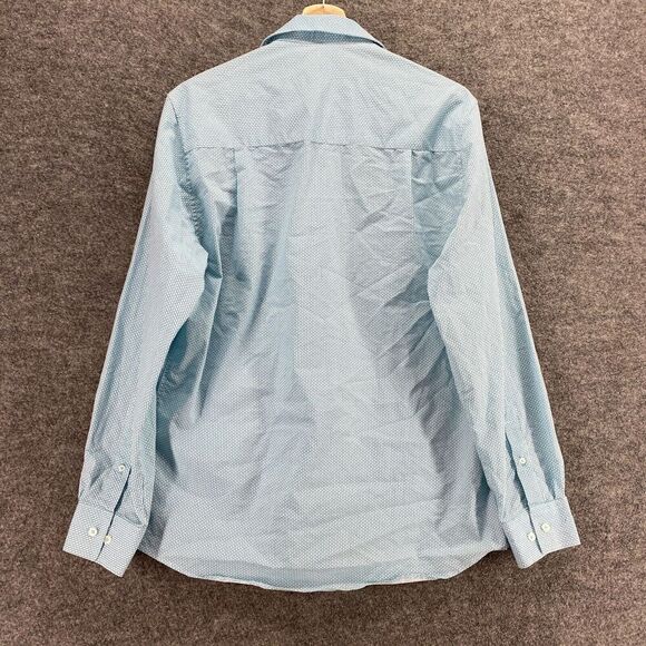 Nick Graham Shirt Men M Medium Blue Geometric Button Up Stretch Modern Fit - Picture 2 of 9